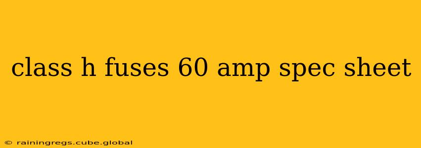 class h fuses 60 amp spec sheet