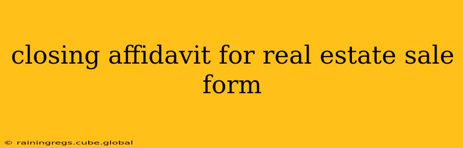 closing affidavit for real estate sale form