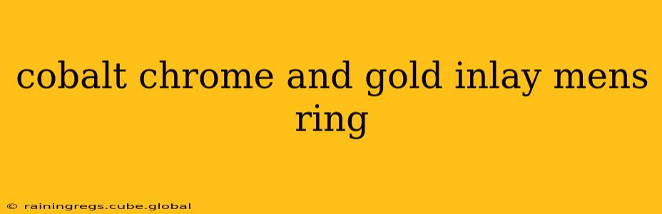 cobalt chrome and gold inlay mens ring