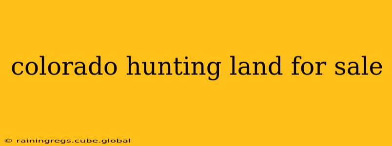 colorado hunting land for sale