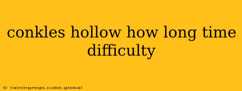 conkles hollow how long time difficulty