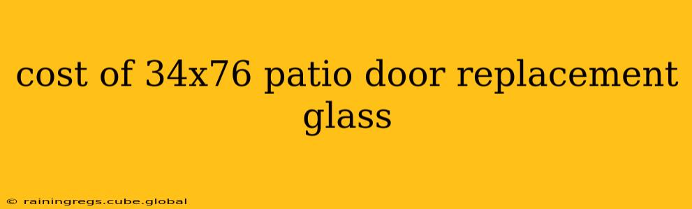 cost of 34x76 patio door replacement glass