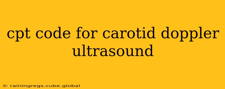 cpt code for carotid doppler ultrasound