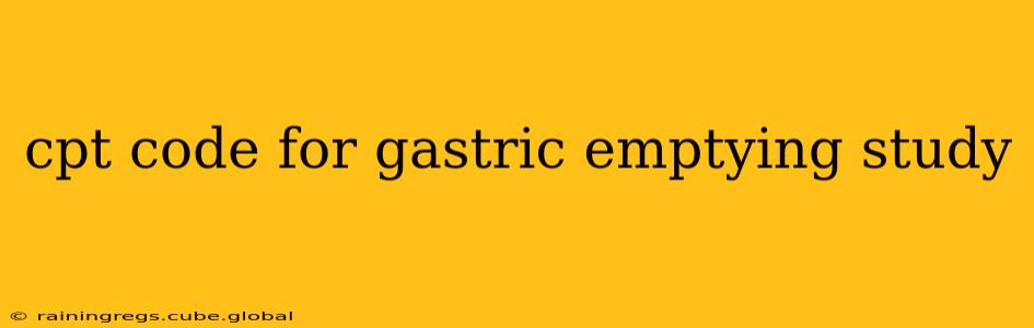 cpt code for gastric emptying study