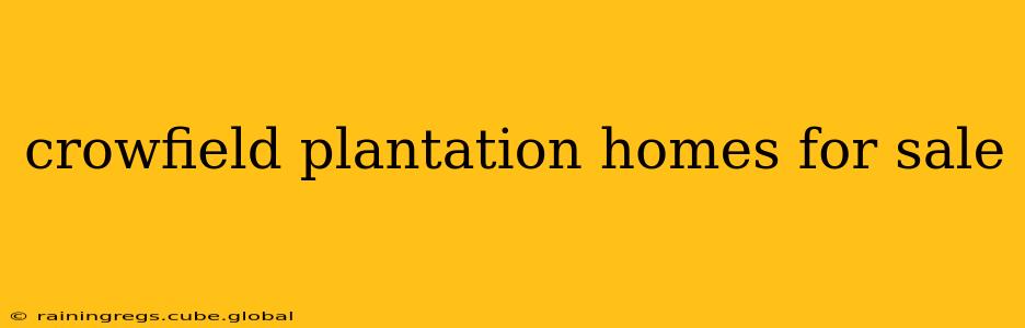 crowfield plantation homes for sale
