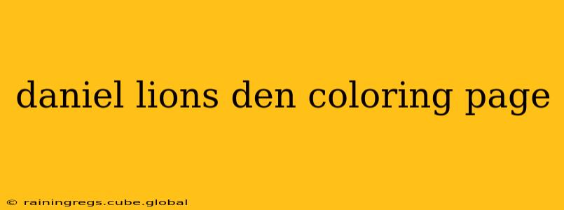 daniel lions den coloring page