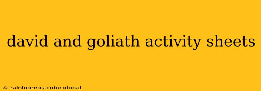 david and goliath activity sheets