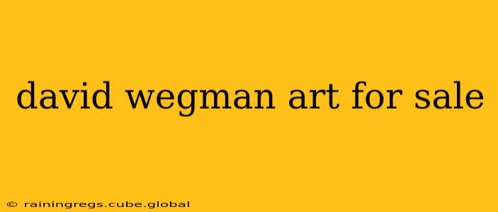 david wegman art for sale