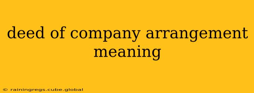 deed of company arrangement meaning