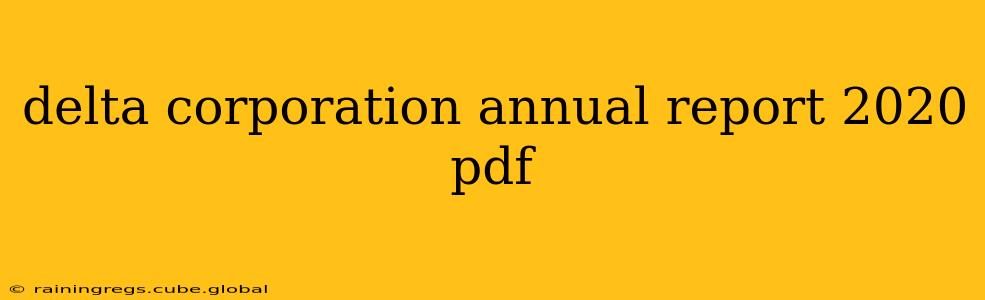 delta corporation annual report 2020 pdf