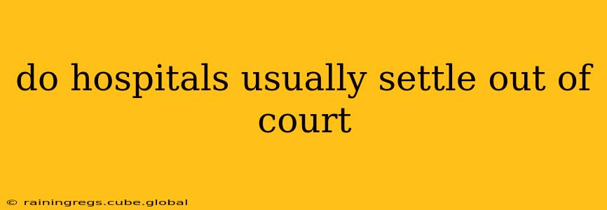 do hospitals usually settle out of court