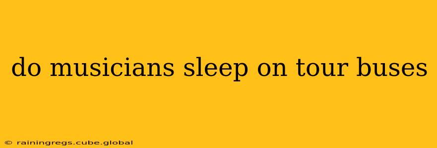 do musicians sleep on tour buses