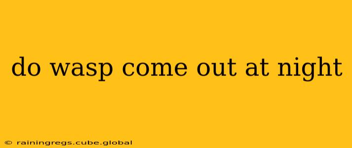 do wasp come out at night