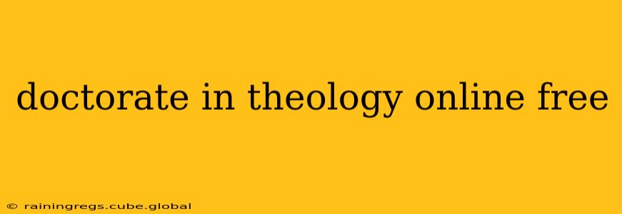 doctorate in theology online free