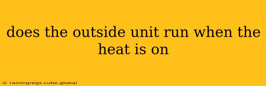 does the outside unit run when the heat is on