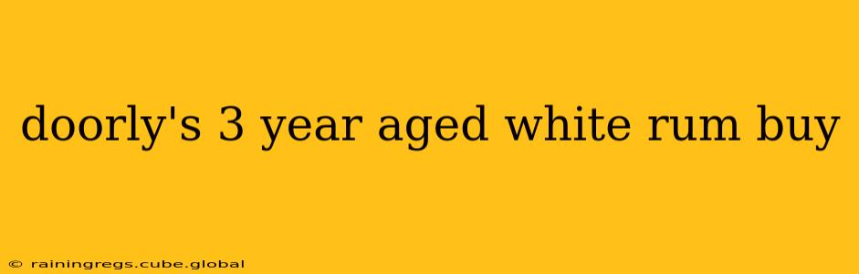 doorly's 3 year aged white rum buy