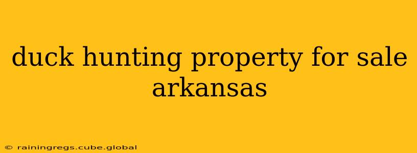 duck hunting property for sale arkansas