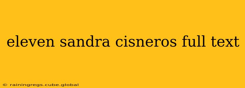 eleven sandra cisneros full text