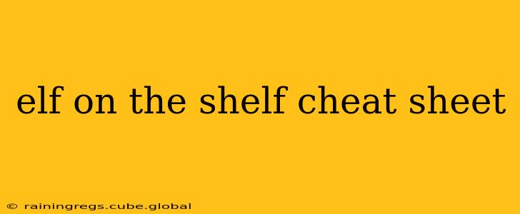 elf on the shelf cheat sheet