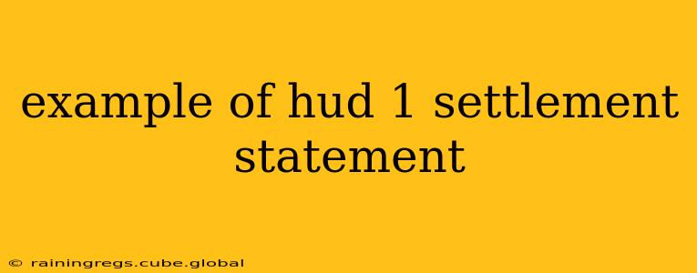 example of hud 1 settlement statement