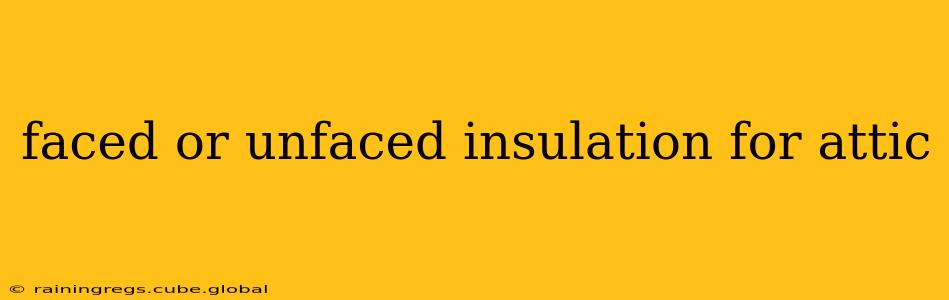 faced or unfaced insulation for attic
