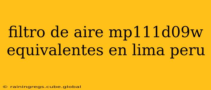 filtro de aire mp111d09w equivalentes en lima peru