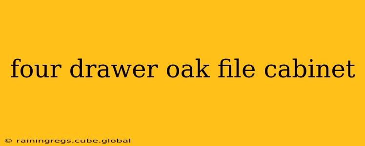 four drawer oak file cabinet