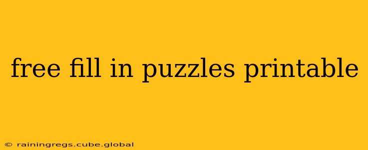 free fill in puzzles printable
