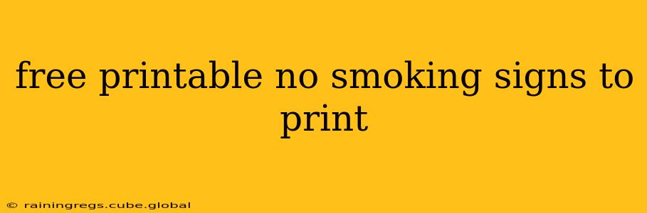 free printable no smoking signs to print