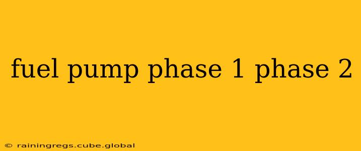 fuel pump phase 1 phase 2
