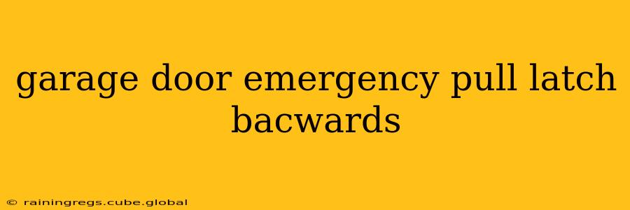 garage door emergency pull latch bacwards
