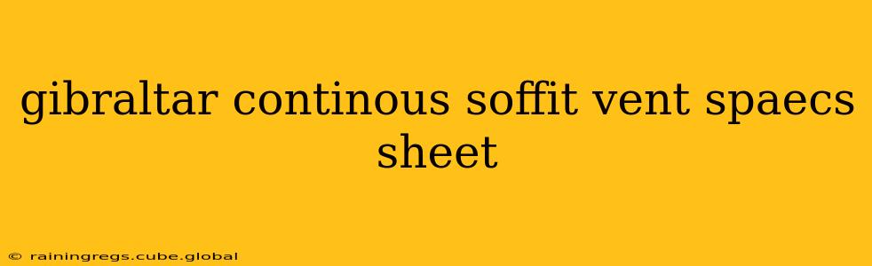 gibraltar continous soffit vent spaecs sheet