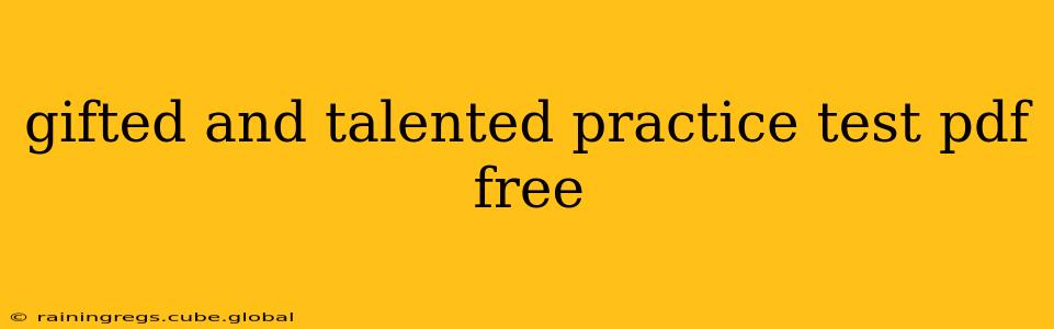 gifted and talented practice test pdf free