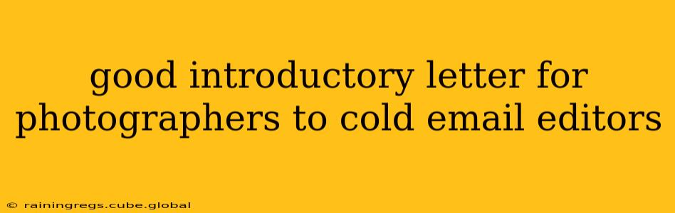 good introductory letter for photographers to cold email editors