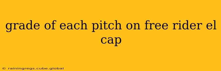 grade of each pitch on free rider el cap