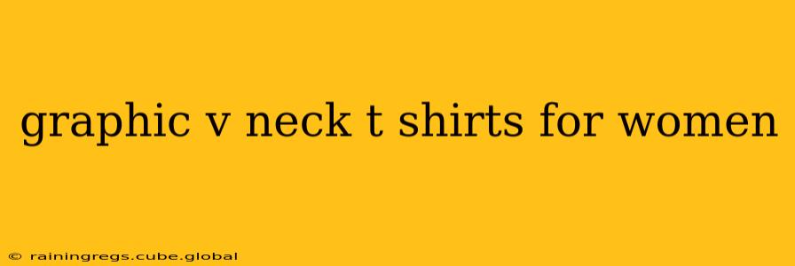 graphic v neck t shirts for women
