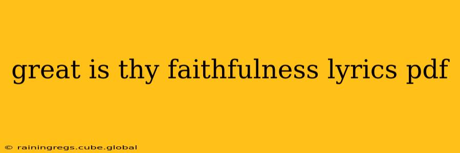 great is thy faithfulness lyrics pdf