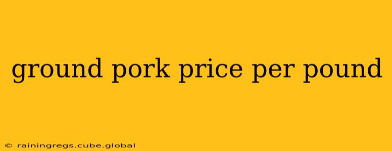 ground pork price per pound