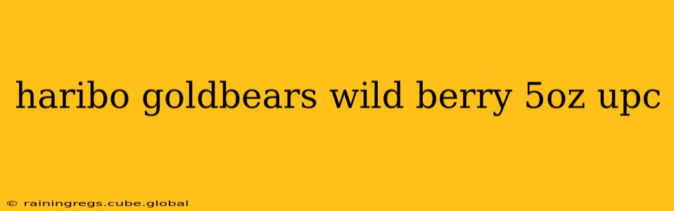 haribo goldbears wild berry 5oz upc