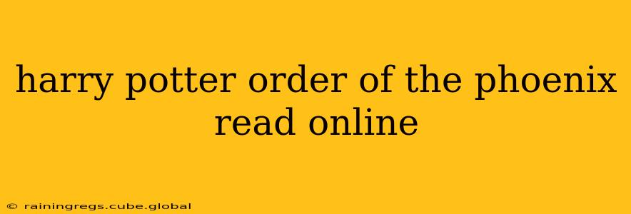 harry potter order of the phoenix read online
