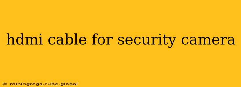 hdmi cable for security camera