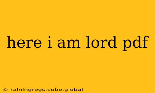 here i am lord pdf