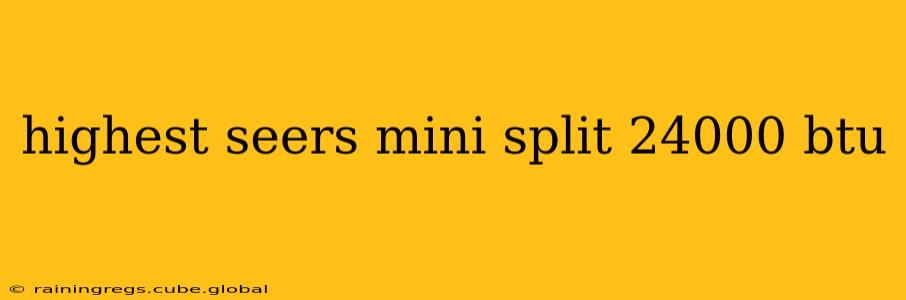highest seers mini split 24000 btu
