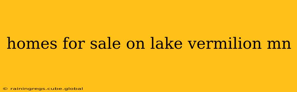 homes for sale on lake vermilion mn