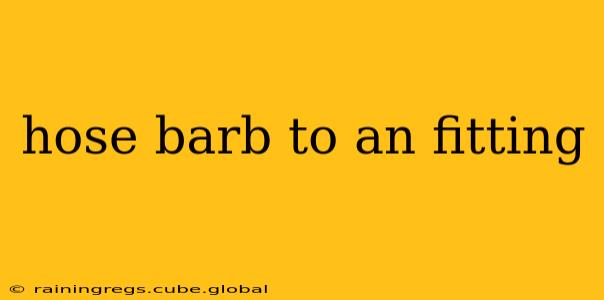 hose barb to an fitting