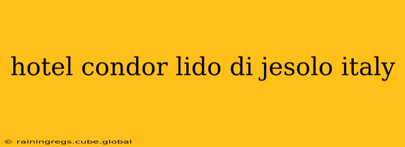 hotel condor lido di jesolo italy