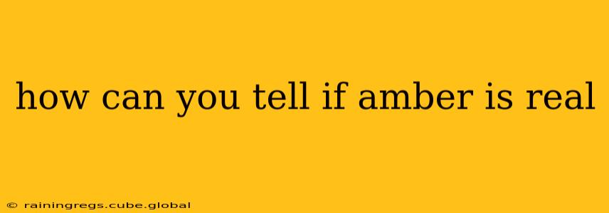 how can you tell if amber is real