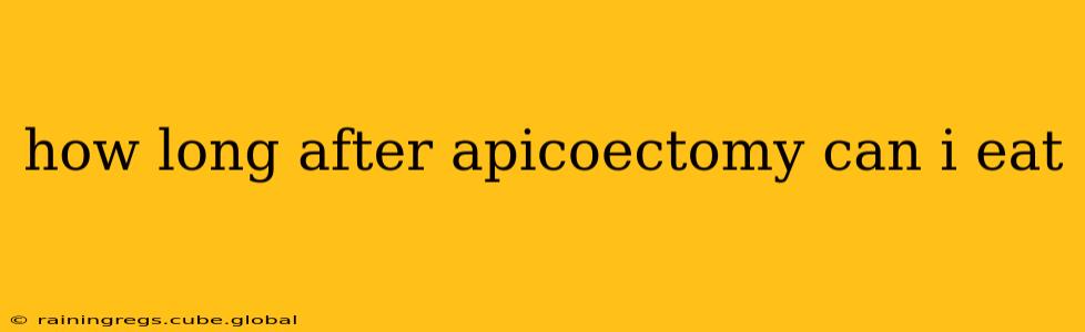 how long after apicoectomy can i eat