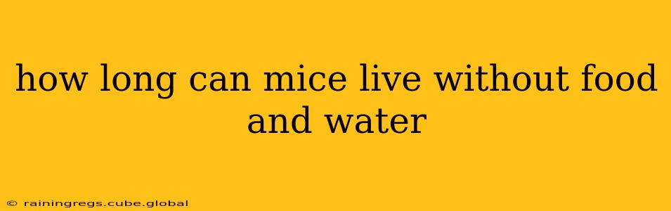 how long can mice live without food and water