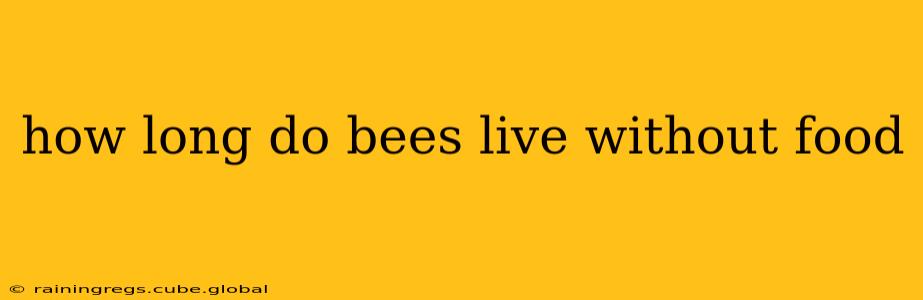 how long do bees live without food